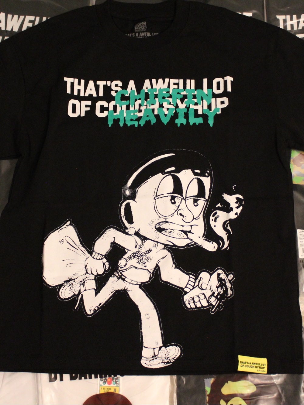 Chieffin Heavily Black Graphic Short-Sleeve Tee